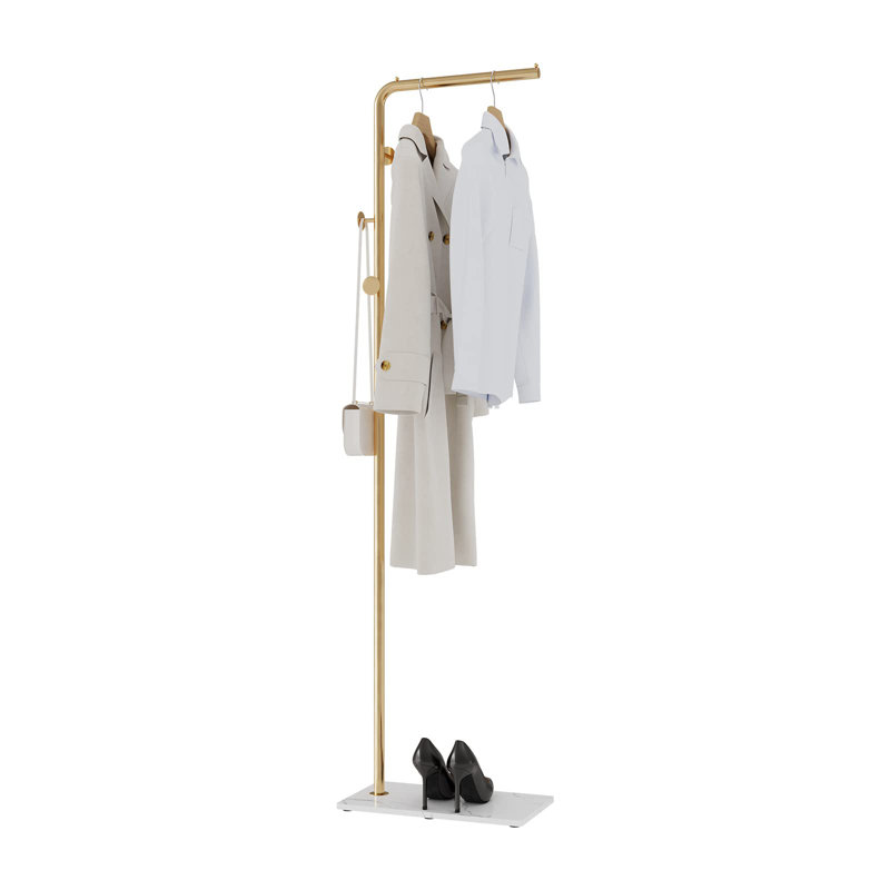 Moesley Metal Freestanding Coat Rack, Gold