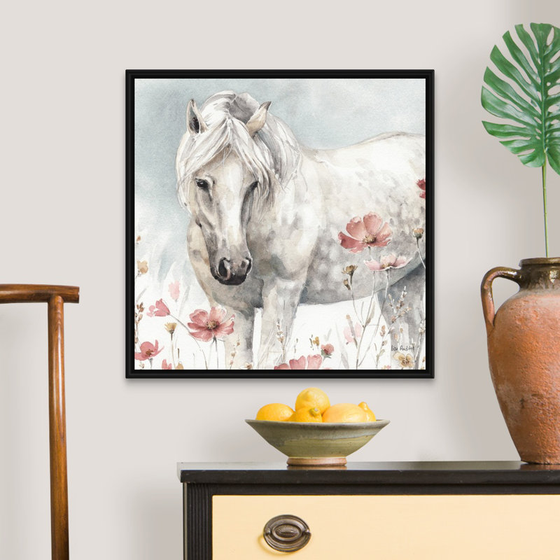 Art sauvage sur toile, "Chevaux sauvages", Toile avec cadre noir, H 26 po x l 26 po x P 2 po
