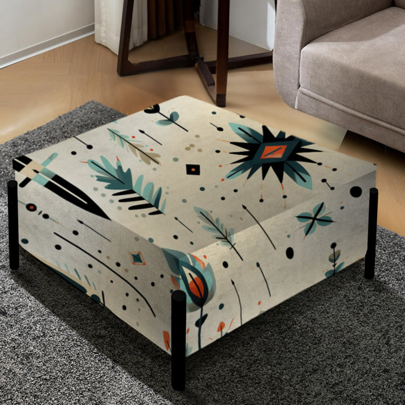 Tribal Harmony Boho Pattern - Geometric Large Square Ottoman