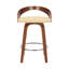 Tabouret de bar pivotant à hauteur de comptoir ou de bar avec dossier bas ouvert en similicuir et bois-62257034-62257035-80824321