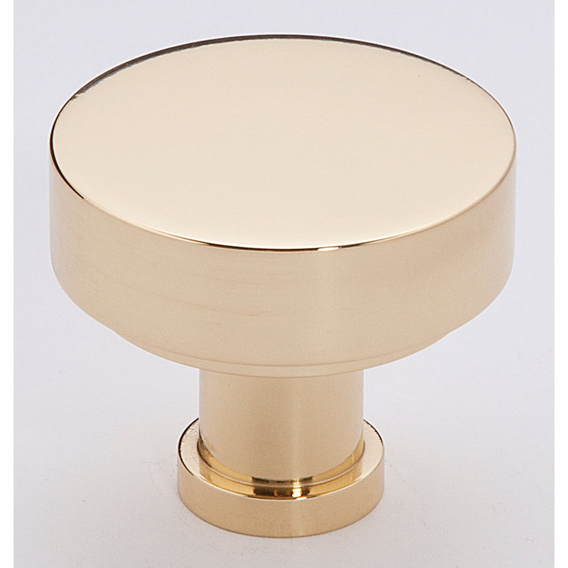 Unlacquered Brass Round Mushroom Cabinet Knob with Mounting Hardware