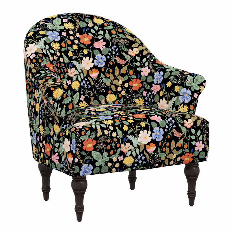 Josephine Chair, Rpc Stawberry Fields Black Linen