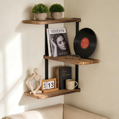 Radegund 3 Piece Pine Solid Wood Floating Shelf