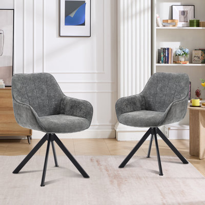 59cm Wide Upholstered Metal Dining Chairs