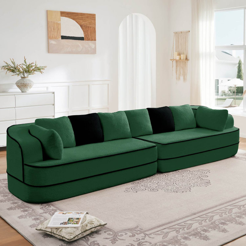Canapé modulaire en tissu 134,7 po, Vert