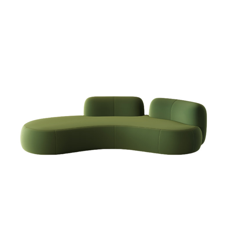 Haely Upholstered Sofa, Olive, 27.5" H x 90.5" W x 35.4" D