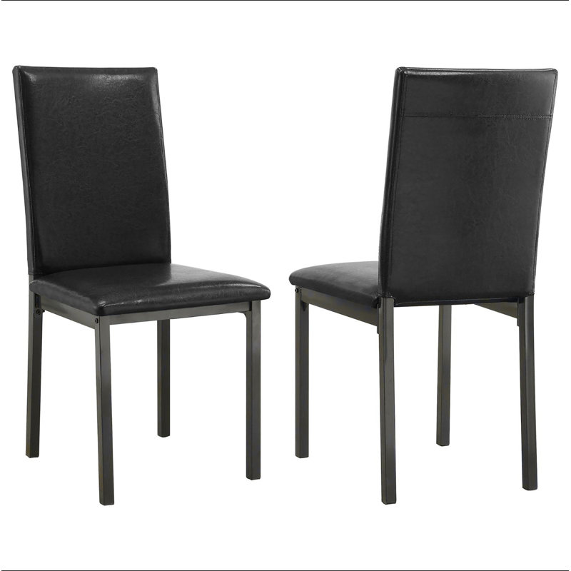 Chaise d'appoint rembourrée noire et grise (ensemble de 2)