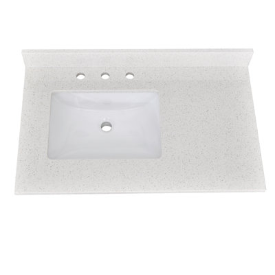 36 Quartz 1 Single Bathroom Vanity Top Sink Included Sink
