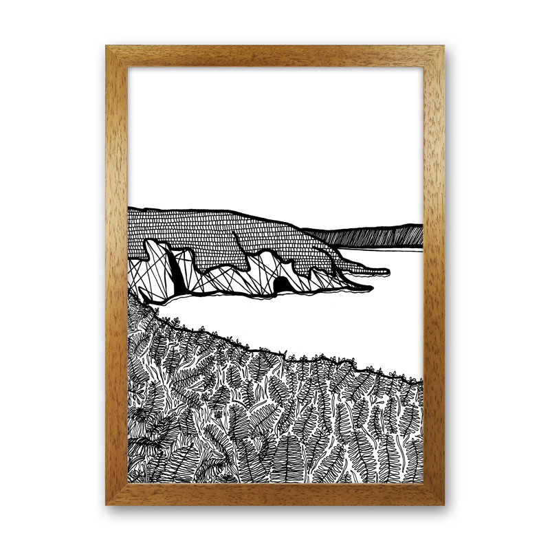 Aberdaron by Carissa Tanton - Print, 34cm H x 25cm W x 3cm D, Oak Framed