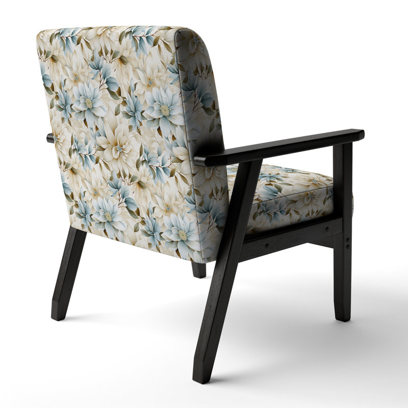 Fauteuil d'appoint rembourré blanc Mandalas Chrysanthemum Boho