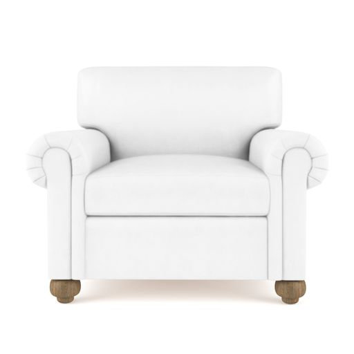 Leroy Leather Armchair, 36" H x 41" W x 49" D, Weathered, Plush Velvet Blush