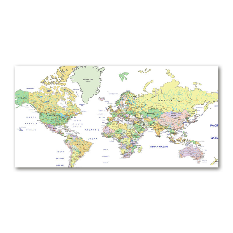 World Map - No Frame Print on Canvas