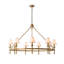 Grand luminaire suspendu lustre classique en cuivre 47 po à 9 lumières avec abat-jours blancs pour un éclairage intérieur élégant-1800275917