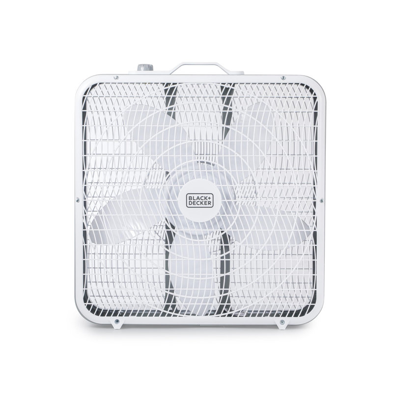 BLACK+DECKER BLACK+DECKER Box Fan with 3 Speed Settings, 20” Box Fan Rotary Knob and Recessed Cord Storage