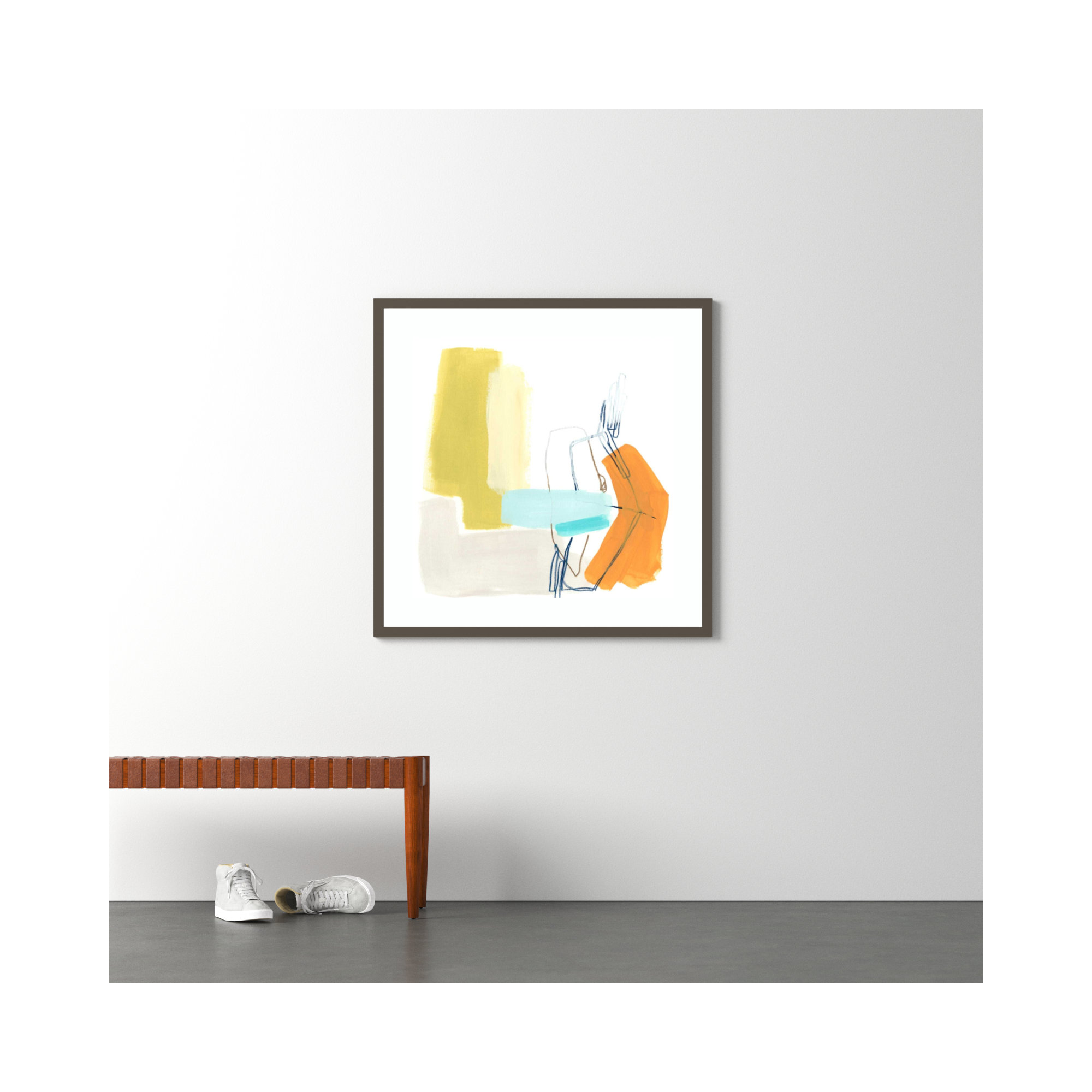 Adagio IV by June Erica Vess, Clay Gray Framed Paper, 41.38" H x 41.38" W x 0.88" D