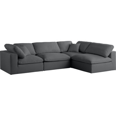 Jocqua Velvet L-Shaped Sectional Reversible