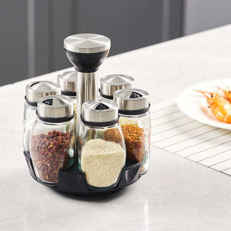 Freestanding Spice Jar & Rack Set