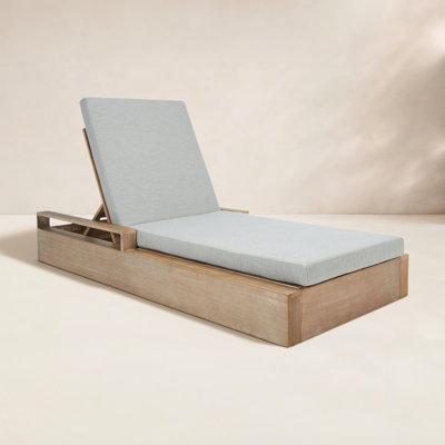 Azul 78.3'' Outdoor Eucalyptus Chaise Lounge
