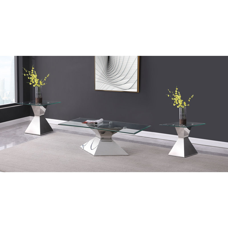 Ensemble de tables basses et de tables de bout Jenny, 3 pièces: 2 tables de bout, table basse