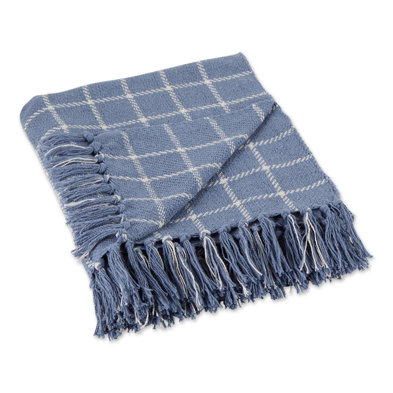 Jeté en coton , Bleu