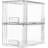 2 Pack Large Stackable Storage Drawers,Clear Acrylic Drawer Organizers With Handles, Easily Assemble For Bathroom,Kitchen Undersink,Cabinet,Closet,Makeup,Pantry Organization And Storage