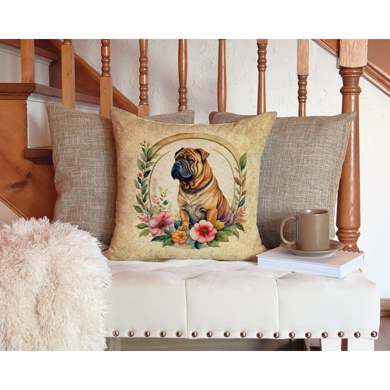 Coussin décoratif intérieur / extérieur en polyester , H 14 po x l 14 po x P 3 po