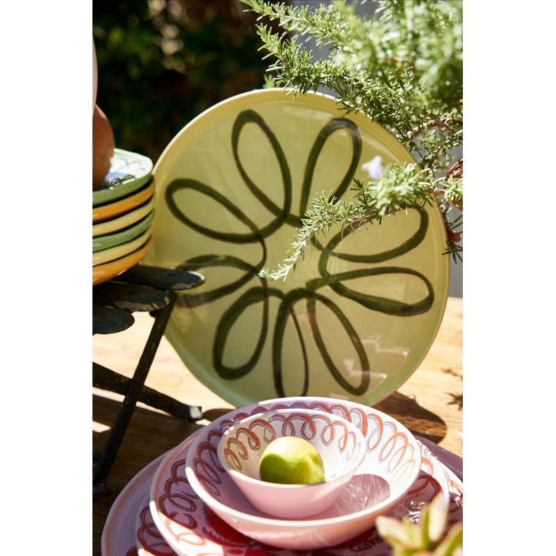 Amalfi Cereal Bowl - Lime - 7", Pink