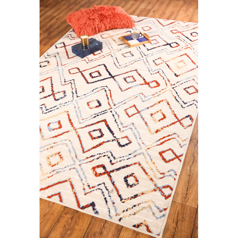 Mcnealy Geometric Indoor Rug, Rectangle 5' x 8'