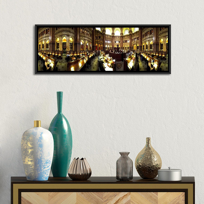 « library of congrès, washington, d. c », reproduction de photo sur toile, H 12 po x l 36 po x P 1,5 po