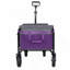 Chariot tout-en-un convertible pliant à 4 roues avec siège et laisse pour chien - Chariot utilitaire pliable robuste pour le camping, la plage, le magasinage - Siège polyvalent et espace de rangement, mauve / gris
