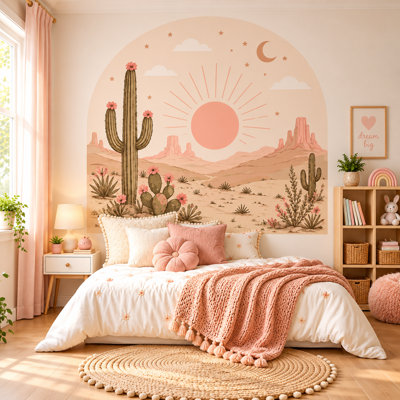 Adhésif décoratif 33 pouces de large, arche du désert rose, 48 pouces de haut
