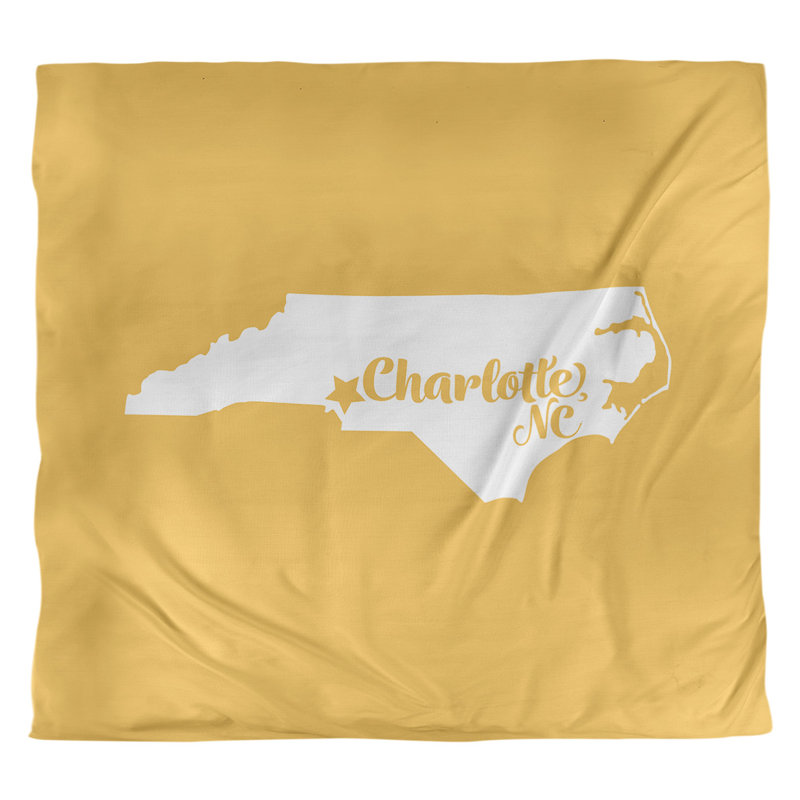 Housse de couette charlotte caroline du nord, Polyester brossé, Housse de couette pour très grand lit, Jaune