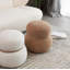Tabouret bonhomme de neige clair chameau - 14,56 po de large, design ludique et ludique, s'adapte à tous les espaces