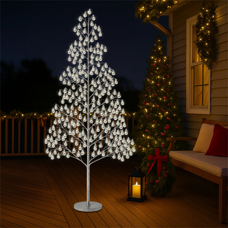  Micro Led Bauble Tree 1.8m, Silver