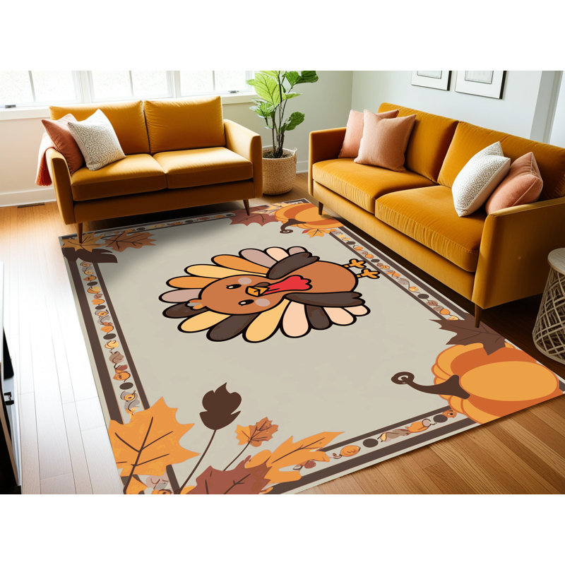 Tapis de Noël East Urban Home, Rectangle 7 pi x 9 pi