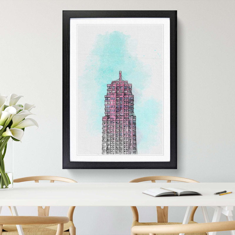 Sketching the Architecture Vol.65 - Picture Frame Drawing Print, 87cm H x 62cm W x 2cm D, Black Framed