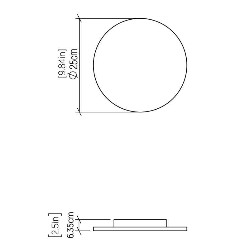 Lampe murale Clean Clean, H 9,84 po x l 9,84 po x P 1,18 po, Sable