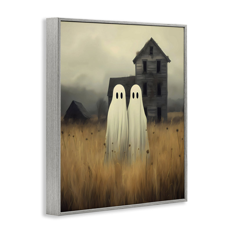 «Spooky Farmhouse Ghost Duo», estampe numérique, design par LSR Design Studio, H 14 po x l 11 po, Estampe numérique Farmhouse