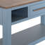Console Irra, 3 tablettes, bleu ardoise, bois brun, 62 pouces