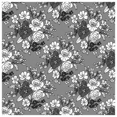 Couvertures à motif floral gris