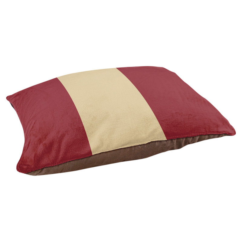 Coussin pour chien hockey Las Vegas, Grand (l 50 po x P 40 po x H 17 po), Rouge brique / sable du désert / rouge brique