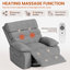 Fauteuil inclinable en lin de 34 po avec massage et chauffage
