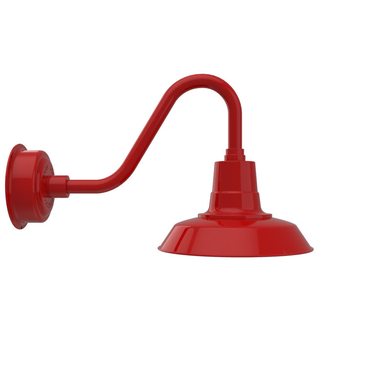 Luminaire de grange d'extérieur à DEL Haleigh, H 14,03 po x l 12 po x p 22,25 po, Rouge cerise