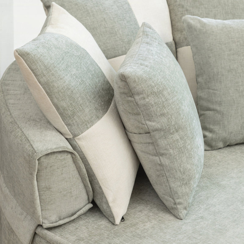 Canapé avec repose-pieds et repose-pieds Chenille, Vert