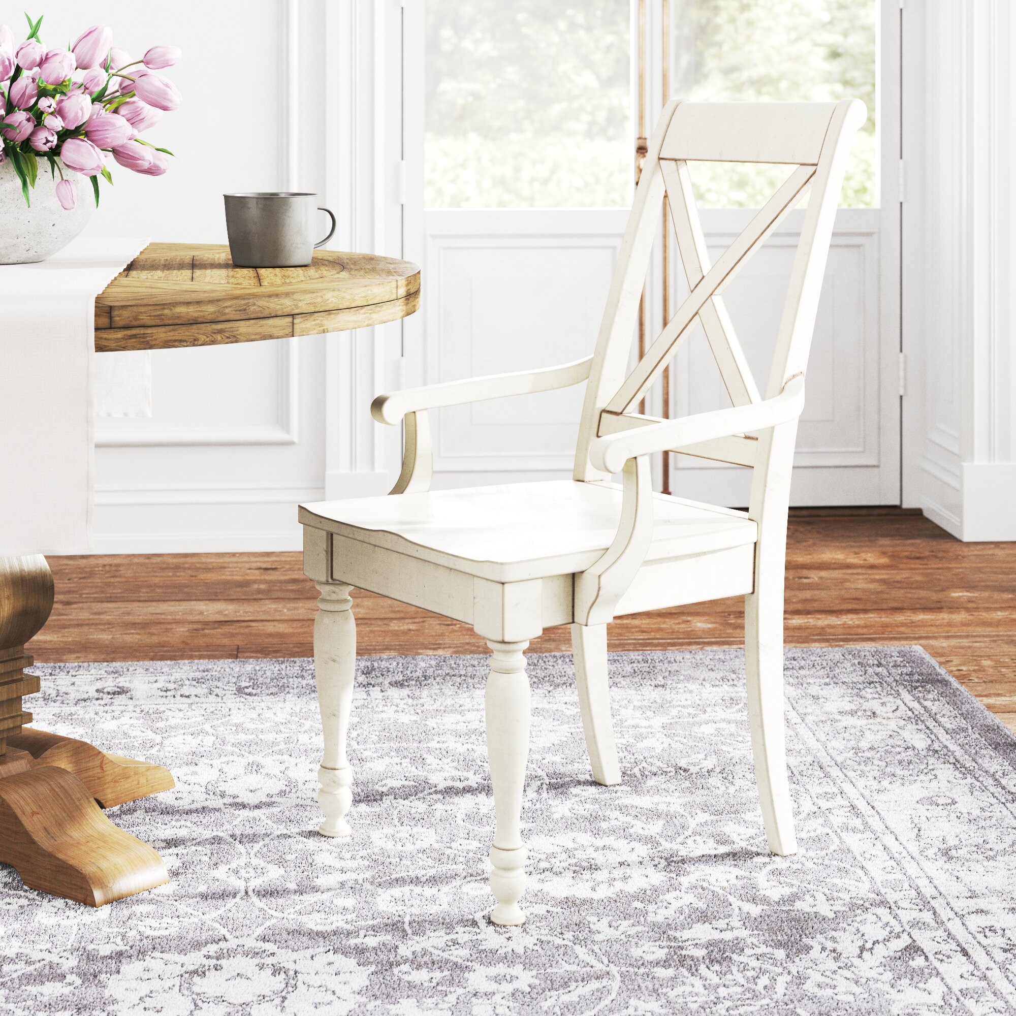 White rustic 2024 dining chairs