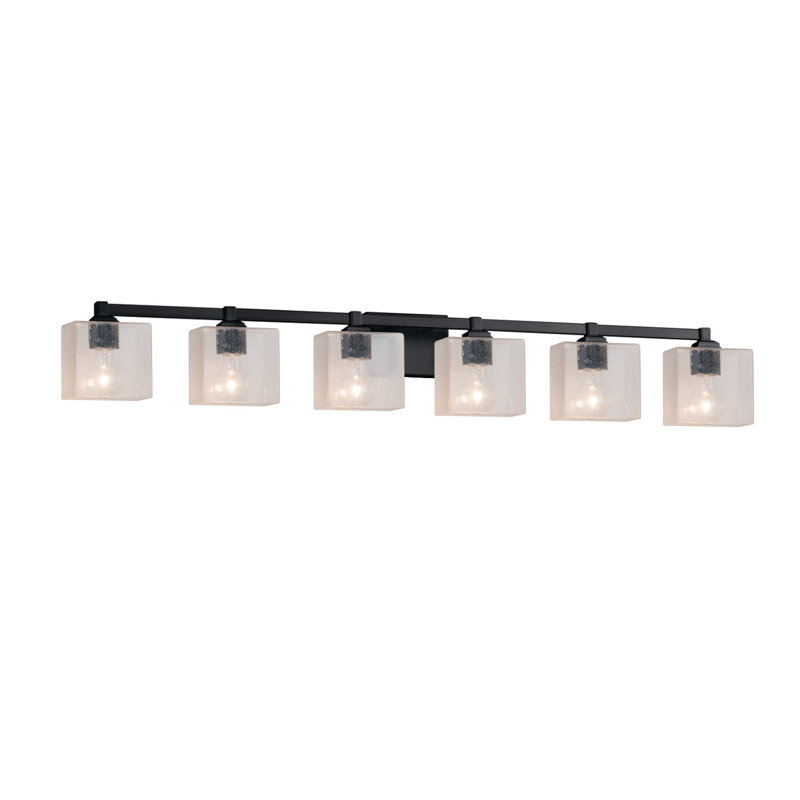 Éclairage pour salle de bain à intensité variable 6 lumières alilah, Noir mat, Incandescent