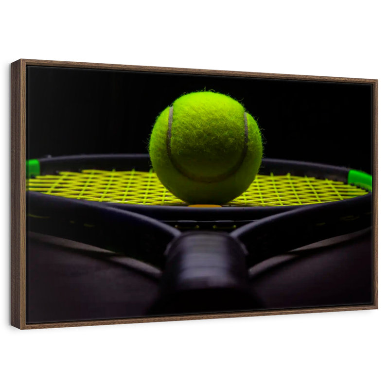 Modern Tennis, 19" X 13", Floating Frame Walnut