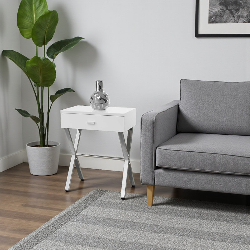 Carlotta White End Table