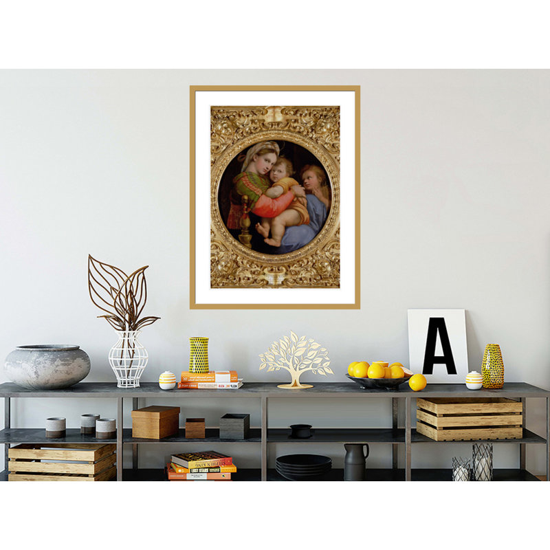 «The Madonna of the Chair» par Raphael, impression giclée sur cadre, H 41,5 po x l 31,61 po