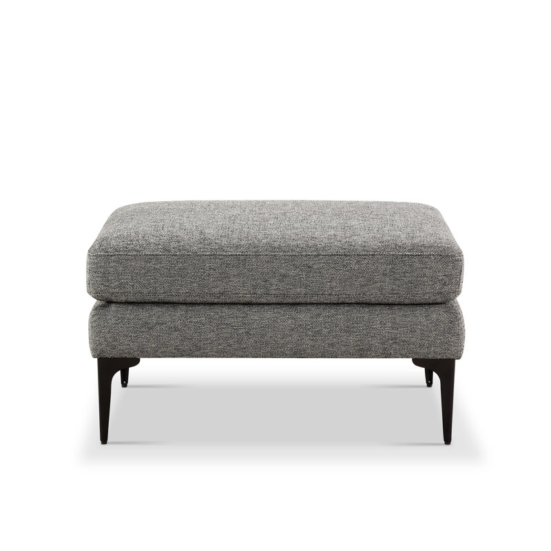 Upholstered Ottoman, Gray 100% Polyester